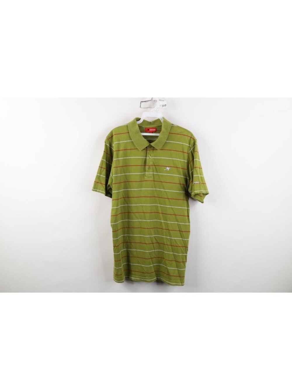 Vtg Collared Golf Polo Shirt Mens Size L Striped Color Block Knit Short Sleeve